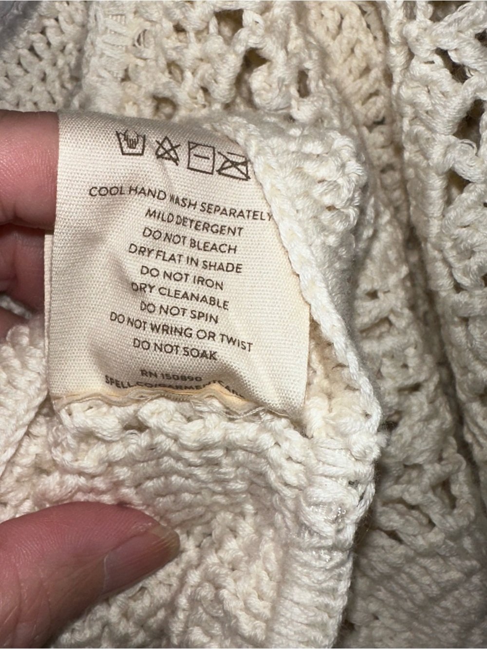 Sunshine Off-Shoulder Crochet Crop Top in Cream - Picture 6 of 7